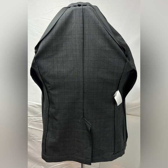 Banana Republic 36R Gray Plaid Slim Unstructured Performance Wool Blazer Jacket - Picture 7 of 11